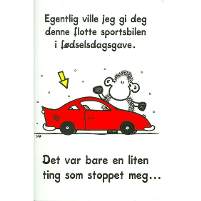 Hovedbilde Kort Rød sportsbil...