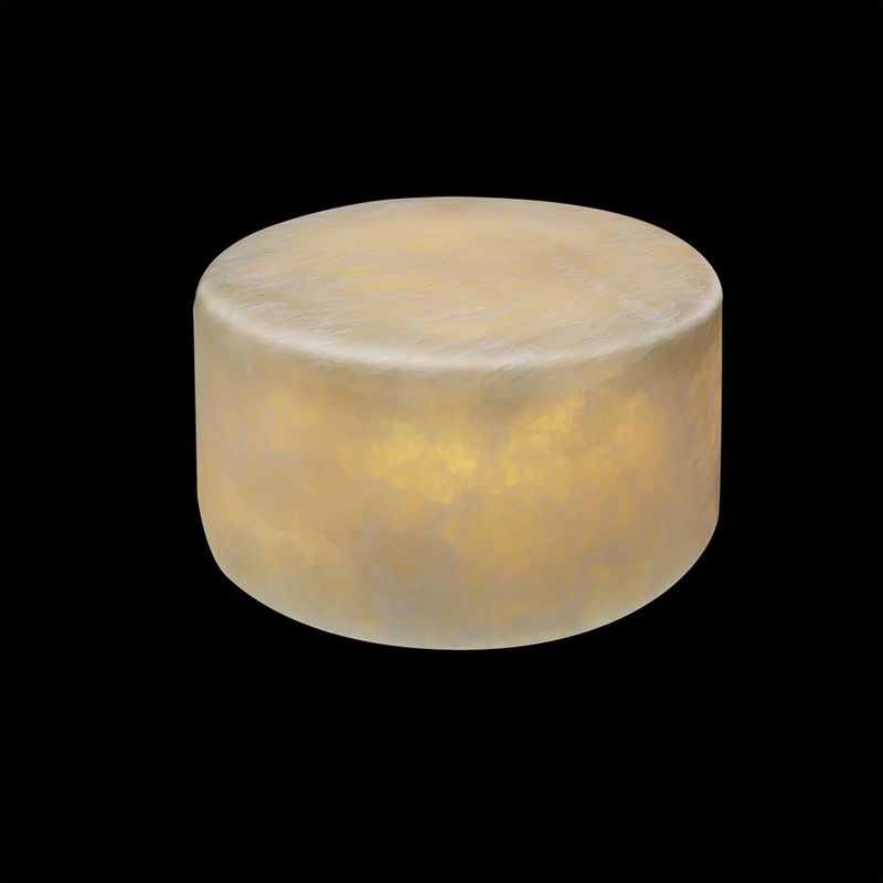 Marble oppladbar bordlys i ekte marmor Beige silkematt Liten 8x4 cm