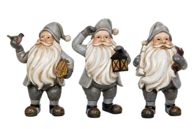 Hovedbilde Nisse Grå/lykt H 15 cm
