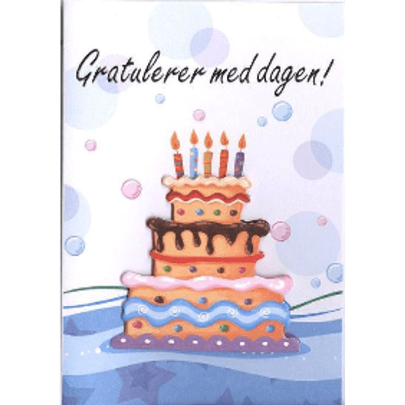 Minikort Gratulerer/kake