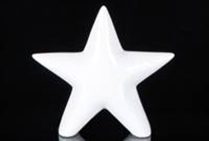 Hvit stjerne med runde kanter, 16cm