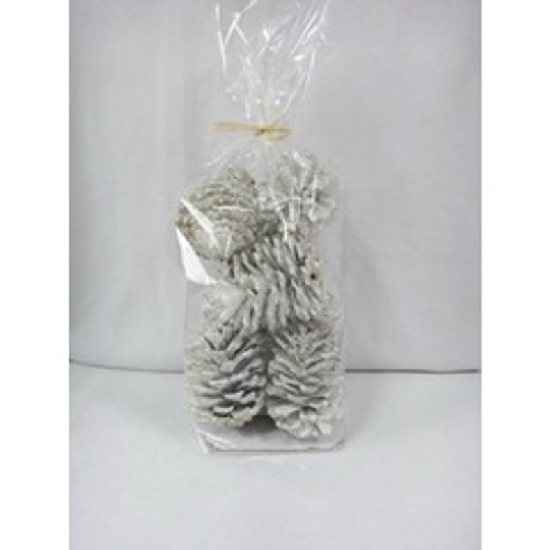 Kongler i pose Hvit/glitter 25x12 cm