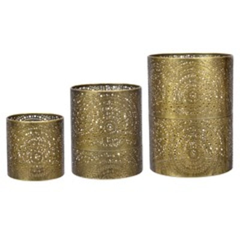 Lyslykt Gull/metall Medium