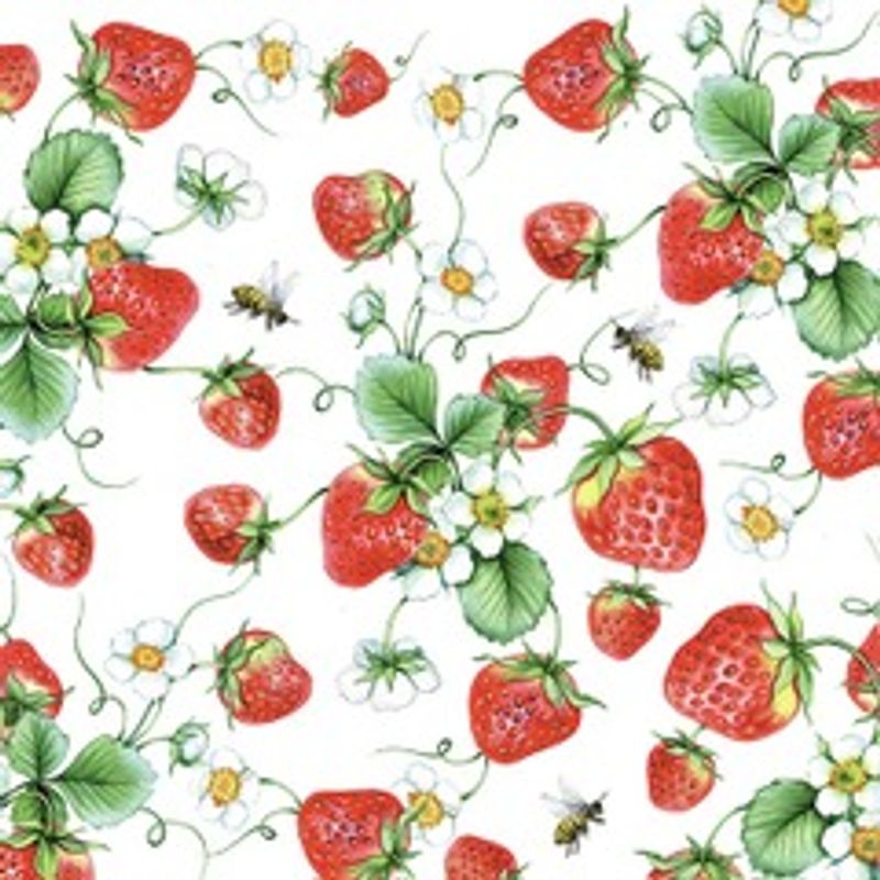 Serviett strawberries 33x33 cm