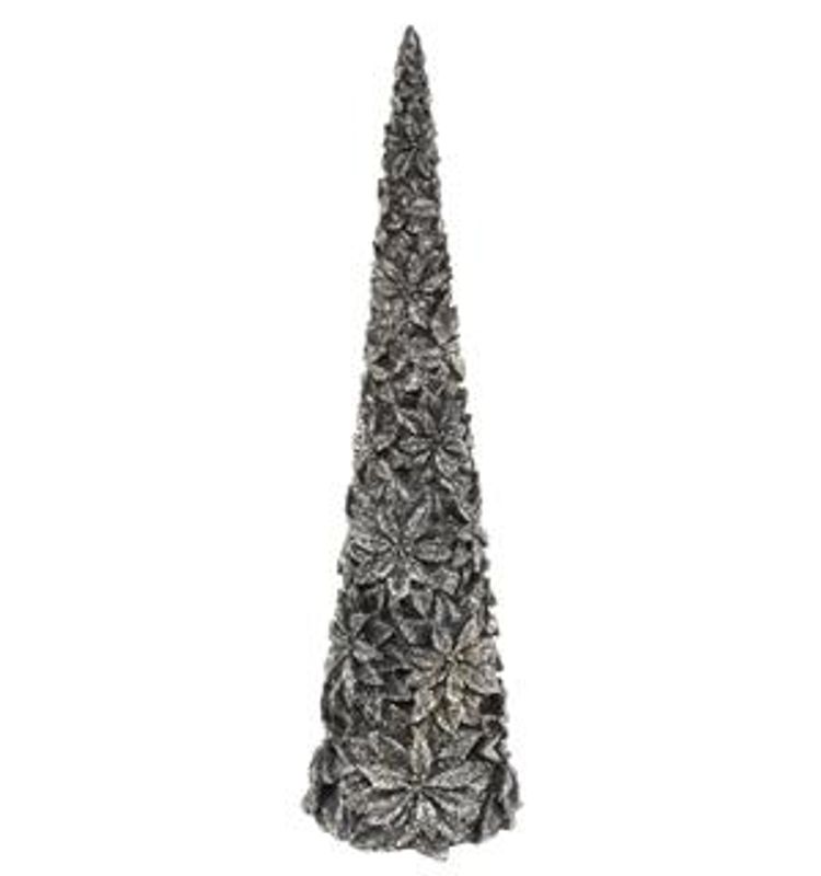 Juletre sort/blomster 35,5 cm