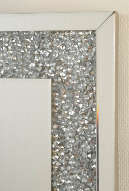 Speil m/sølv krystaller 140x60