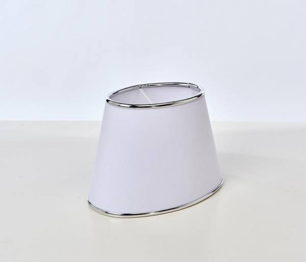 Lampeskjerm Laila Hvit/krom Oval 36cm