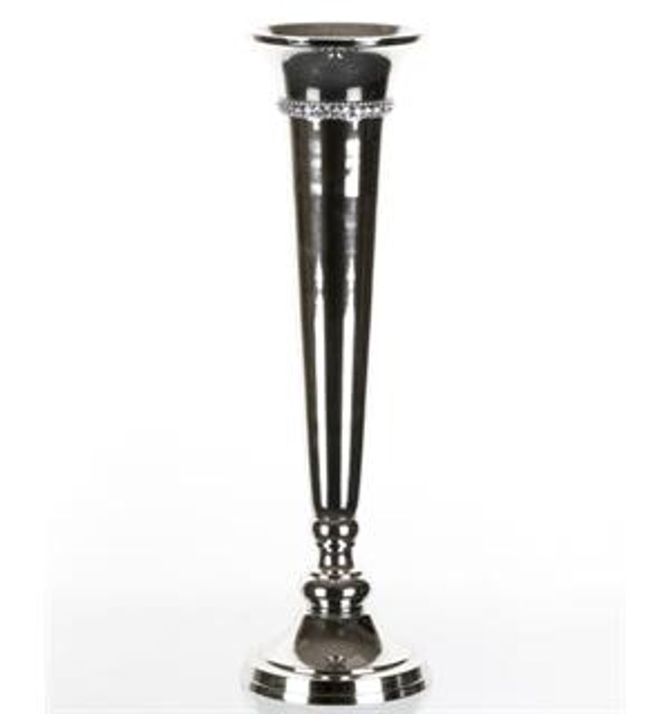 Vase sølv m/diamanter H 33 cm