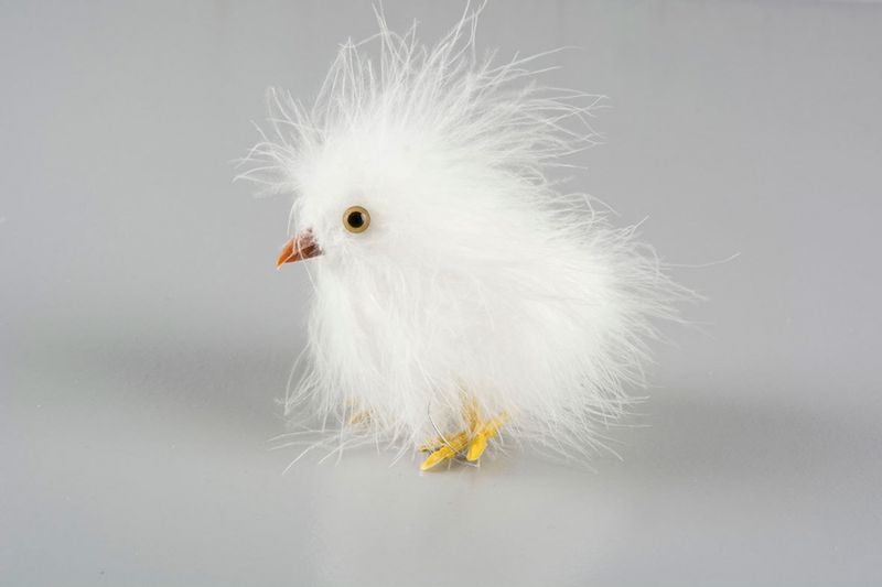 kylling fluff hvit 8 cm