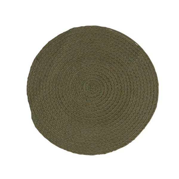 Bordbrikke Rund Grønn jute D 38 cm