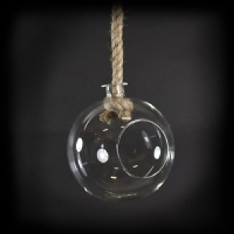Glassheng rund m/tau 18x18 cm