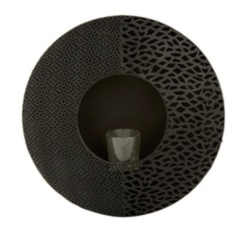 Veggstake Rund/sort/metall 33x8x33 cm