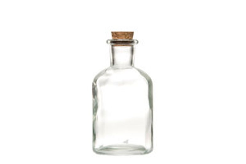 Glassflaske m kork klar 5,7x10,3 cm