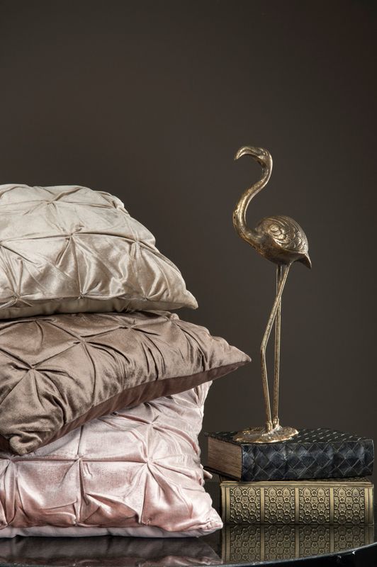 Putetrekk Viscose/Velvet Cotton back Beige 60x60 cm