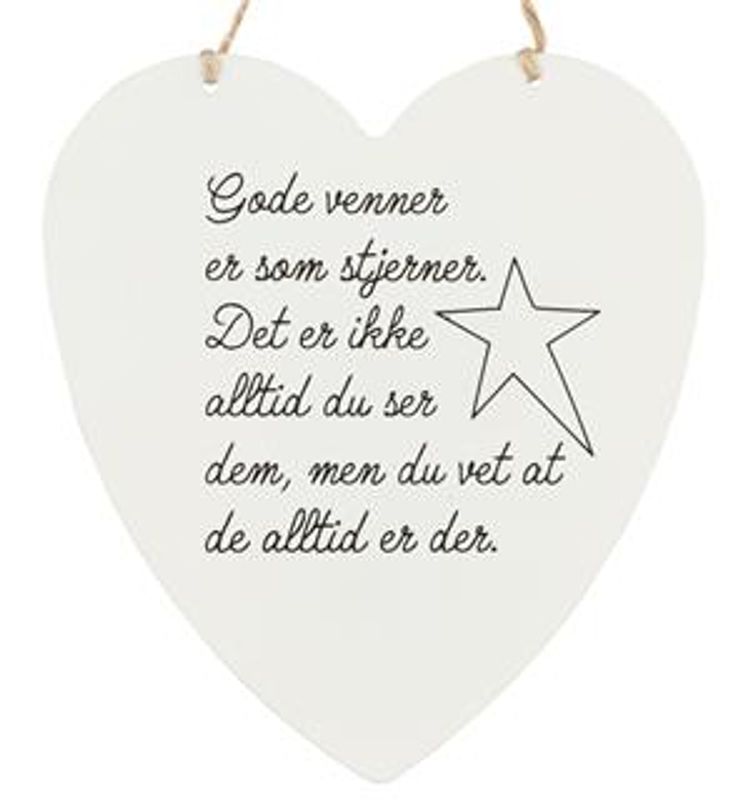 Metallskilt Hjerte Gode venner...