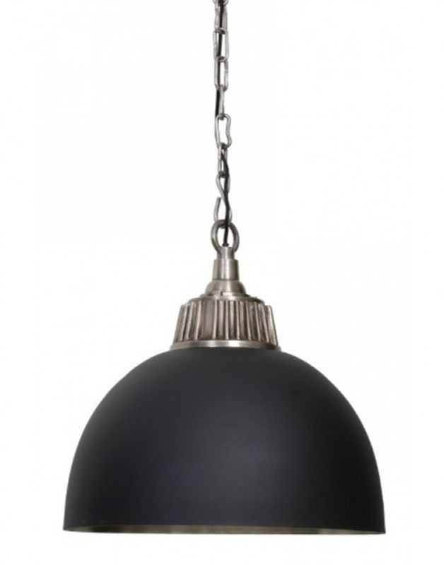 Taklampe Matt sort/antikk tinn 50x48 cm