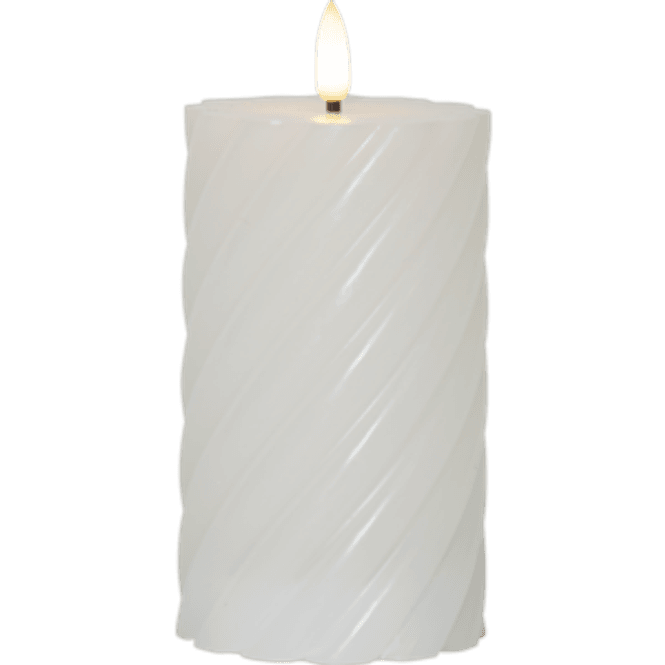 Hovedbilde Kubbelys Flamme Hvit 15 cm