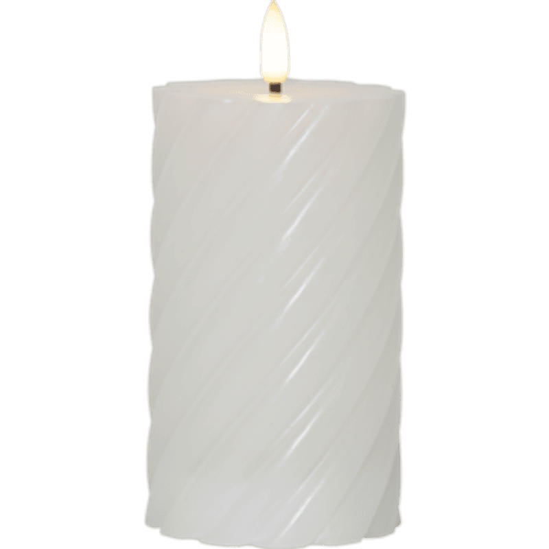 Kubbelys Flamme Hvit 15 cm