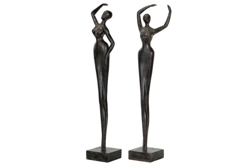 Kvinne brun 1 arm opp 11x8x47,5 cm