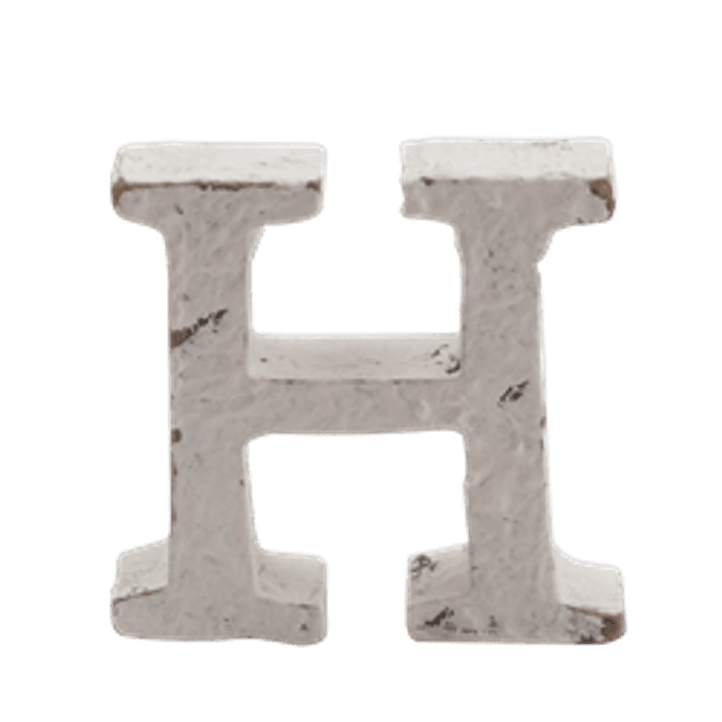 Hovedbilde Trebokstav H hvit 6cm
