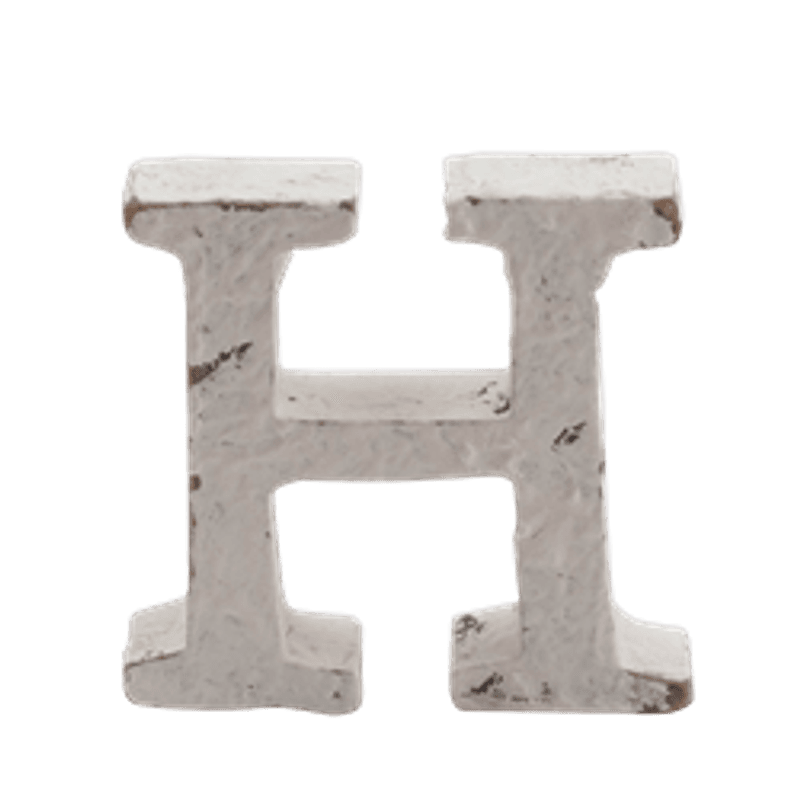 Trebokstav H hvit 6cm