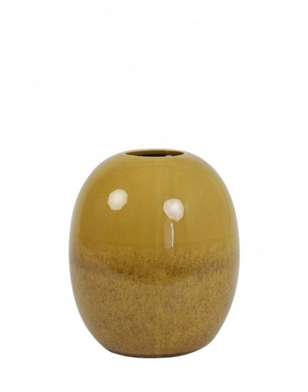 Vase deco ocher yellow Ø 17x20,5 cm