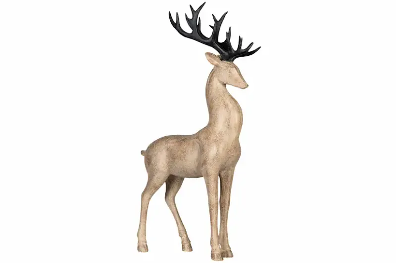 Hjort stående Natur poly H 44 cm