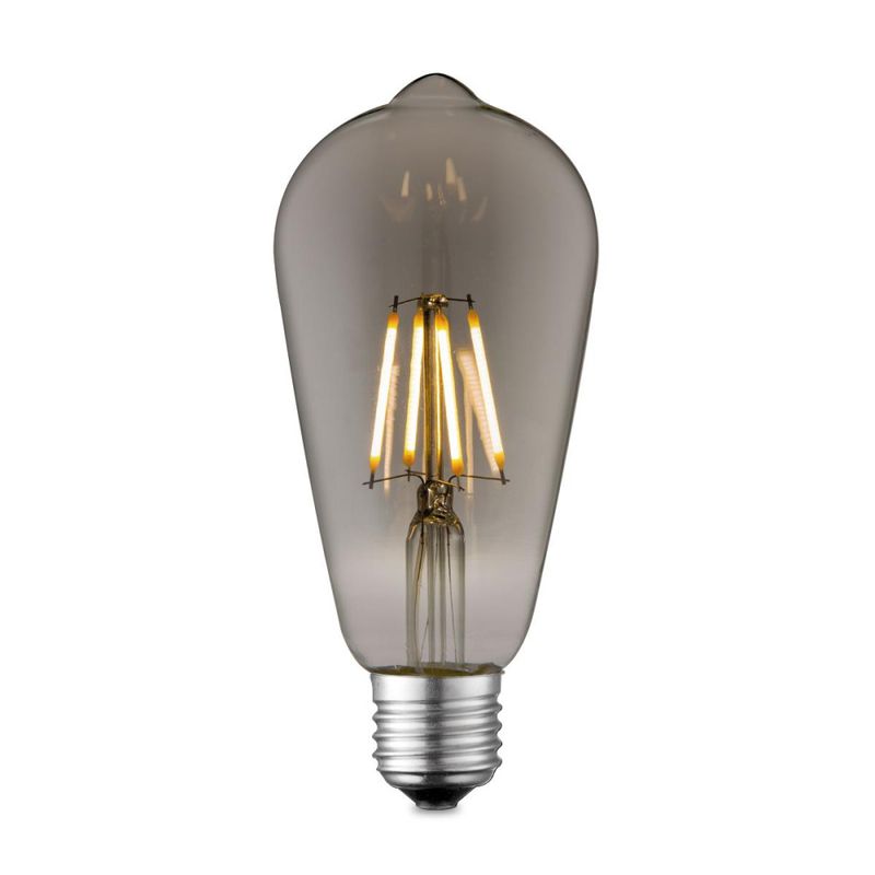 Lyspære dekor LED Dråpe Ø:6,4cm E27 grå ST64 4W 200LM 2700K dimb