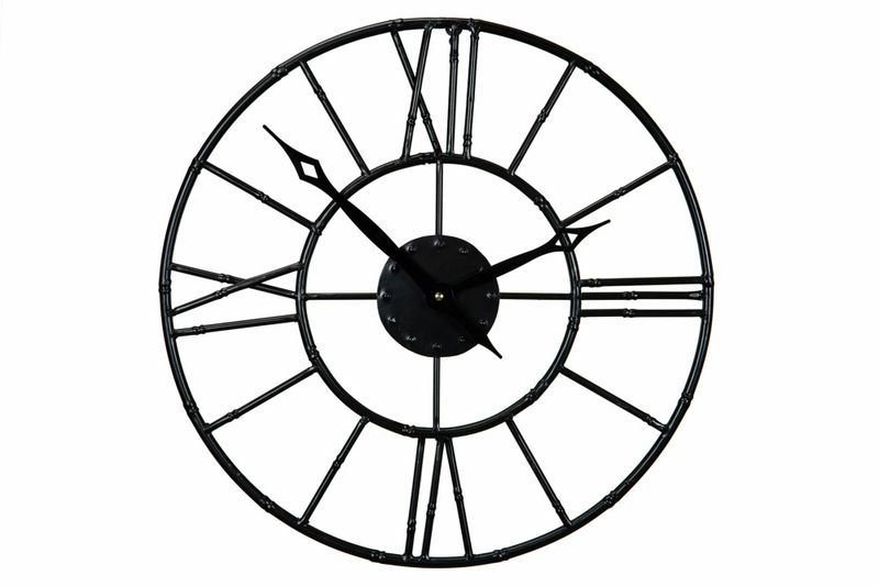Klokke Metal Black Ø50x4,5cm