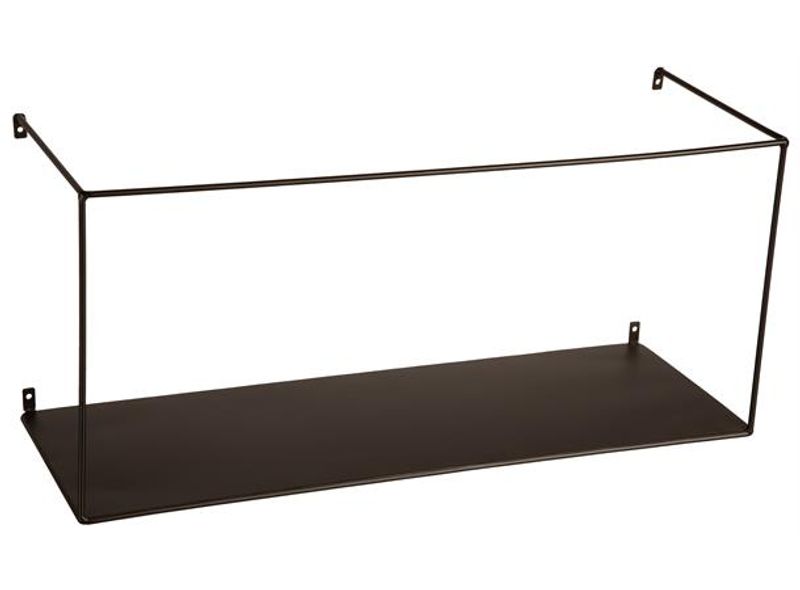Hylle sort metall 50x16x15cm