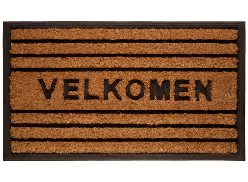 Dørmatte kokos/gummi Velkommen 40x70 cm