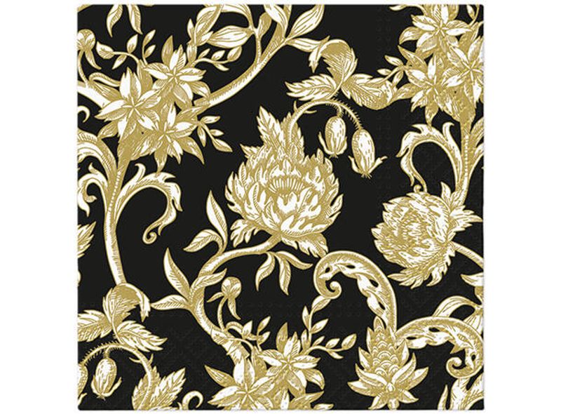  Serviett kaffe 20stk Baroque Flowers 20stk 3 lag 25x25cm