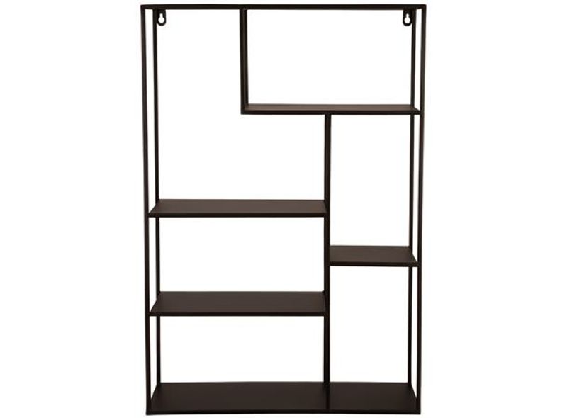 Hylle sort metall 45x70x12 cm