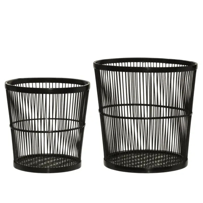 Kurv Sort Bamboo Liten Ø26 x H27