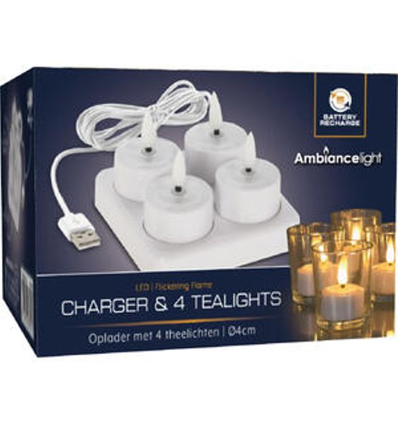 Telys LED oppladbar USB m/150cm