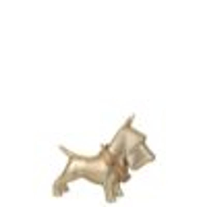 Hund keramikk gull liten 4x5x12 cm