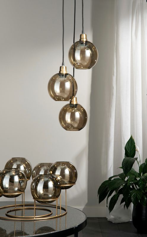 Lysestake Glass Globe Champagne Ø53x30cm