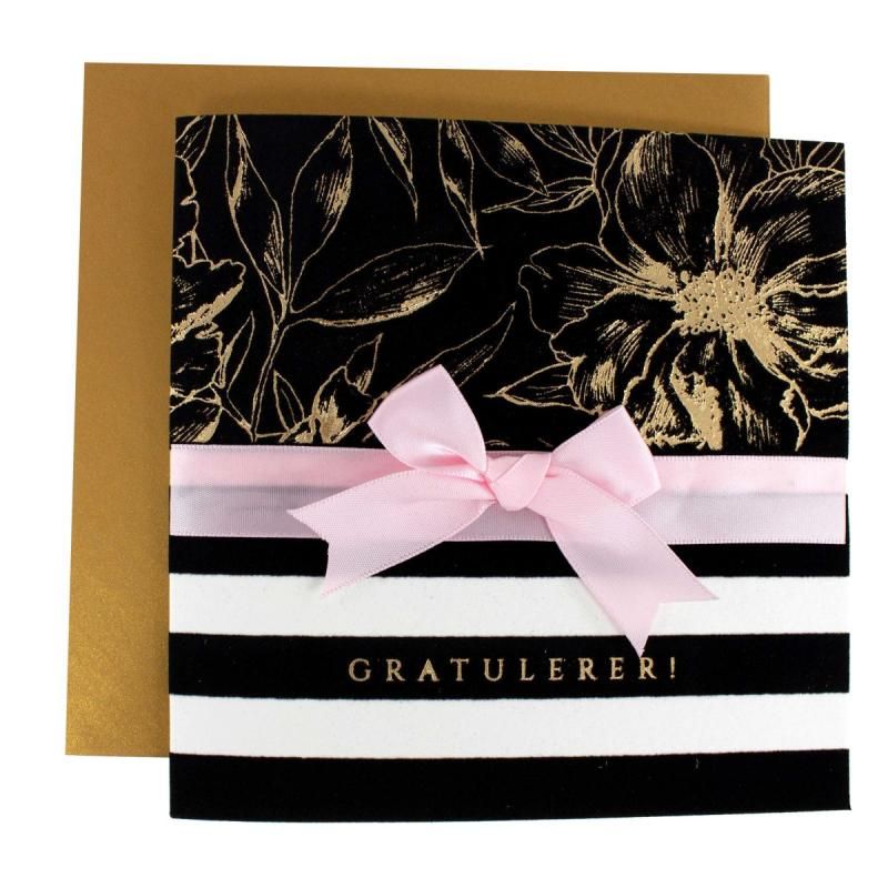 Kort Gratulerer Holy chic Håndlaget dobbel