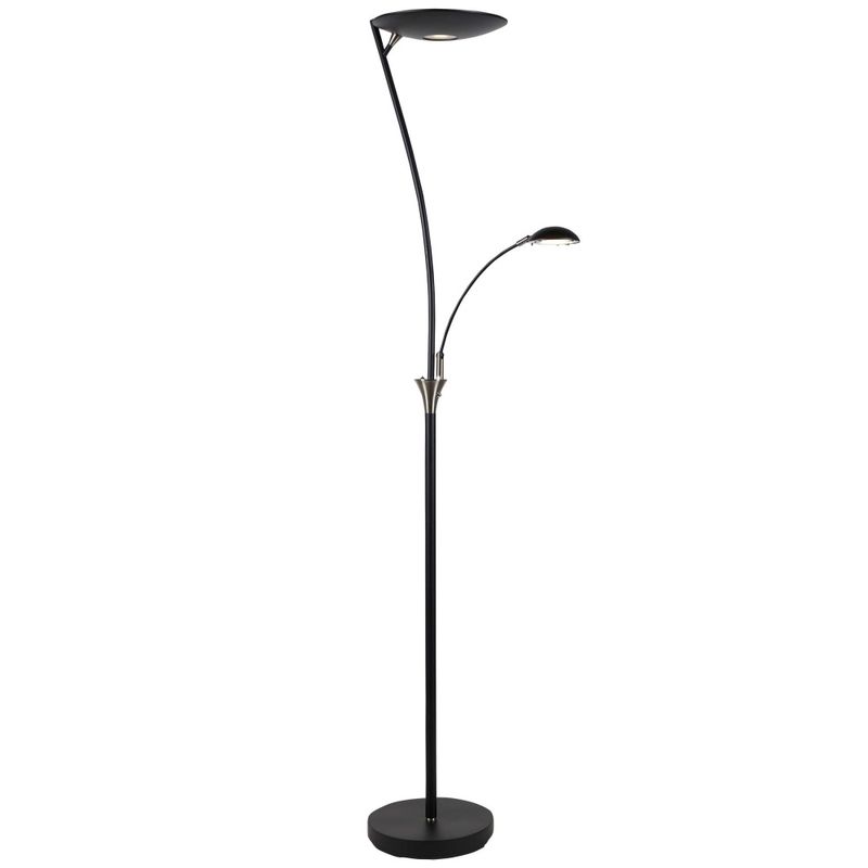 Gulvlampe Nora sort/stål 25+5W Led dimbar