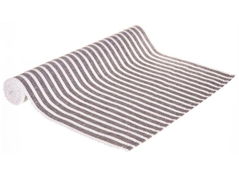 Løper stripet bomull koksgrå 40x140cm