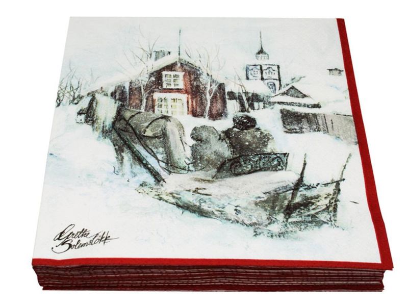 Vinterbarn, Servietter, Barn i fjellheimen