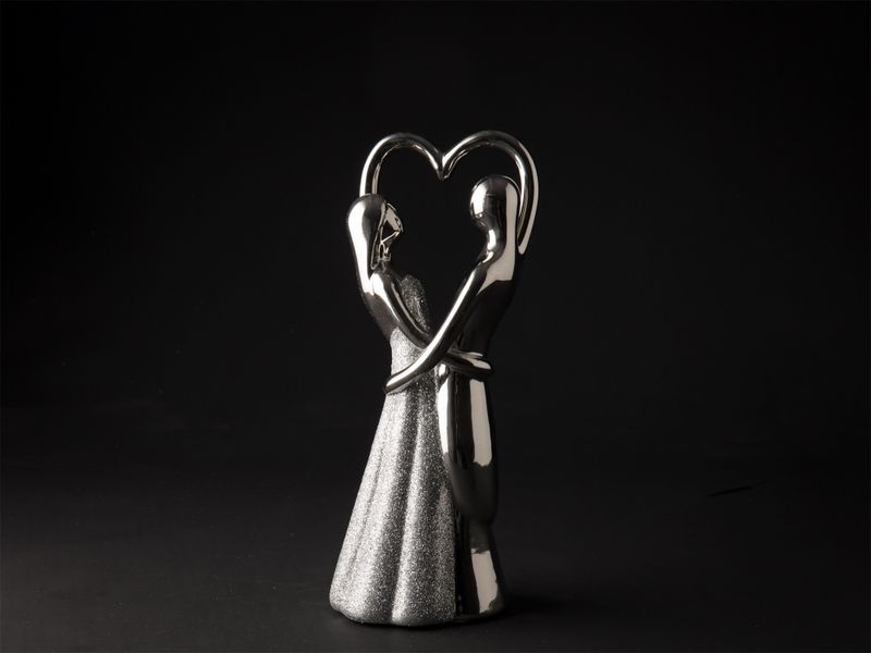 Parfigurd m/hjerte sølv 26x10x8 cm