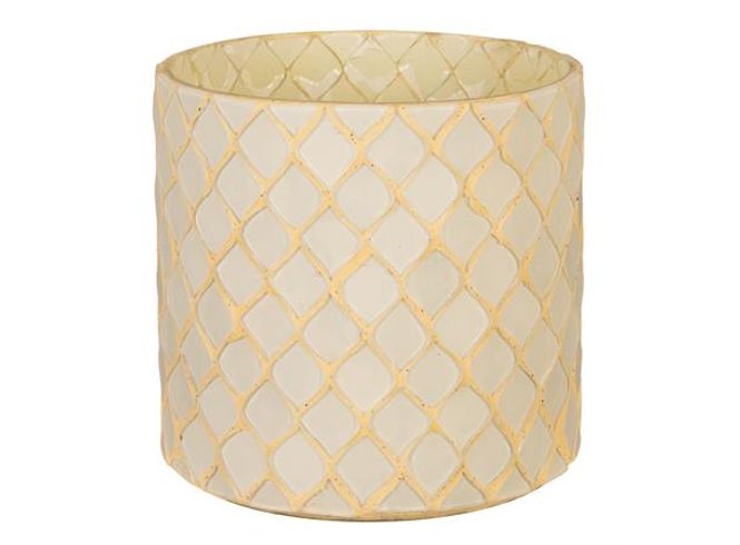 Hovedbilde Lysglass mosaikk hvit m/beige ...