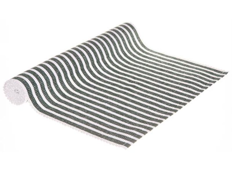 Løper stripet bomull flaskegrøn 40x140cm