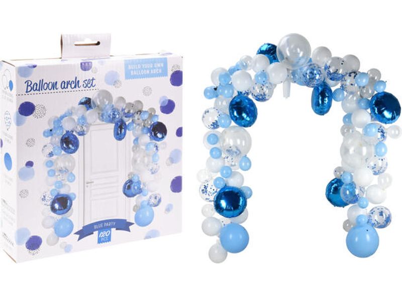 Ballong bue blå/hvit/klar s/120