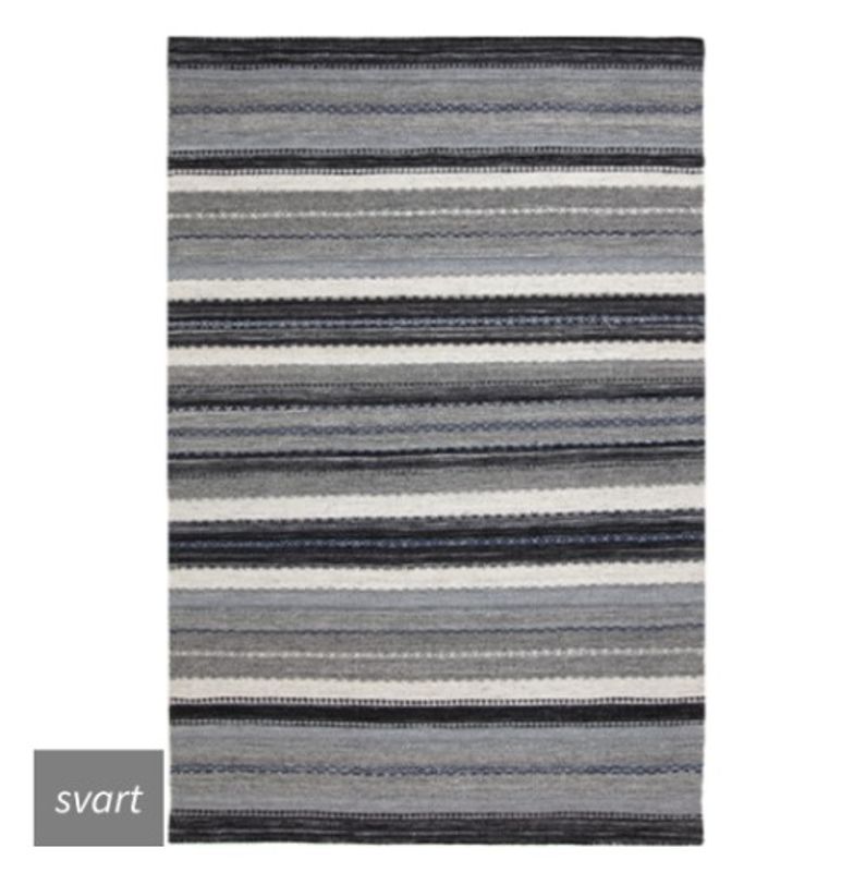 Gulvløper Rosen Sort 80x160 cm