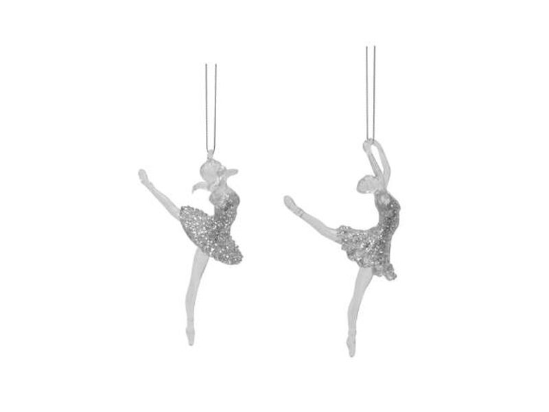 Ballerina Sølv Juleheng 14 cm armer opp