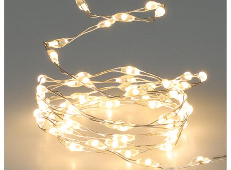 Lyslenke led 132 varmhvite lys med batteri