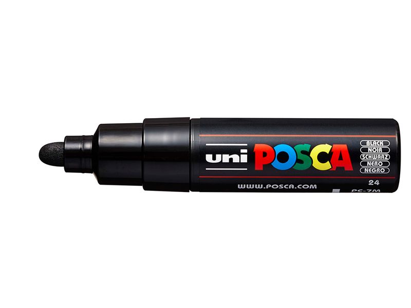 Uni POSCA PC-7M  Bullet 4,5-5,5mm  24 Black